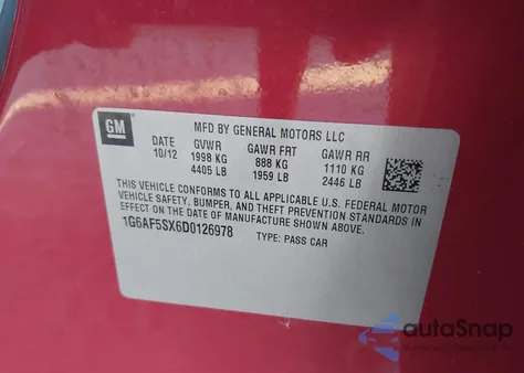 2013 Cadillac Ats Premium из США, поврежденный, VIN 1G6AF5SX6D0126978